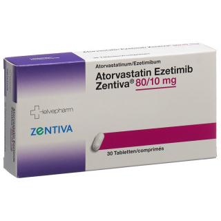 Аторвастатин Эзетимиб Зентива Табл. 80 мг/10 мг 30 шт.