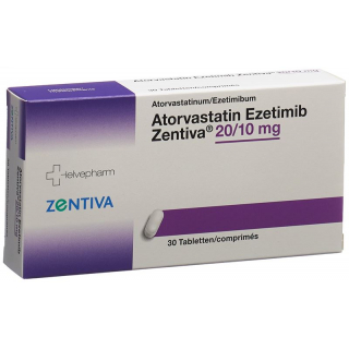 АТОРВАСТАТИН Эзетимиб Зентива табл. 20/10 мг