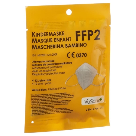 VASANO Maske FFP2 Kind 4-12 J weiss D/I/F