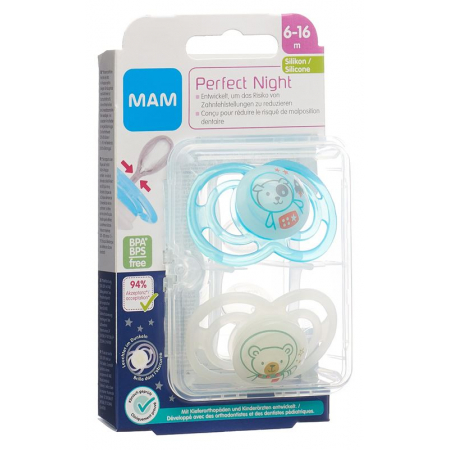 МАМ Perfect Night Nuggi силиконовый для мальчика 6-16 месяцев