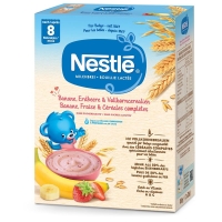 Молочна каша Nestlé Банан Полуниця та цільнозернові пластівці 8 місяців 450 г