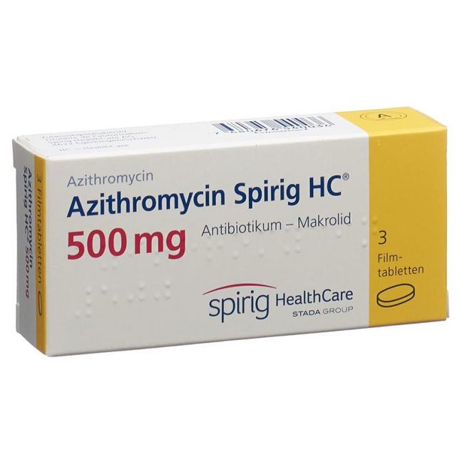 Азитромицин Спириг HC Filmtabl 500 мг 3 шт.
