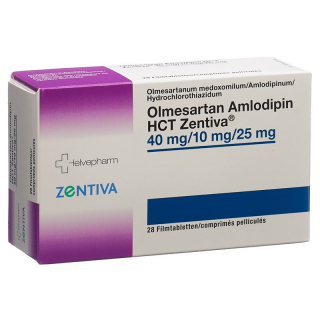 Олмесартан Амлодипин HCT Зентива Фильмтабл 40/10/25 мг 98 шт.