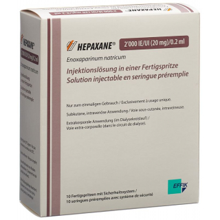 HEPAXANE Inj Lös 20 mg/0.2ml