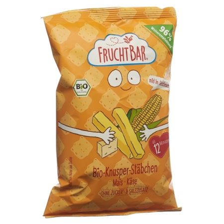 Fruchtbar Crunchy Sticks Органический пакетик с кукурузным сыром, 30 г