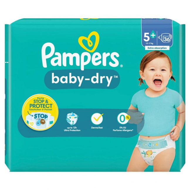 PAMPERS Baby Dry Gr5+ 12-17kg Jun Pl Spar n