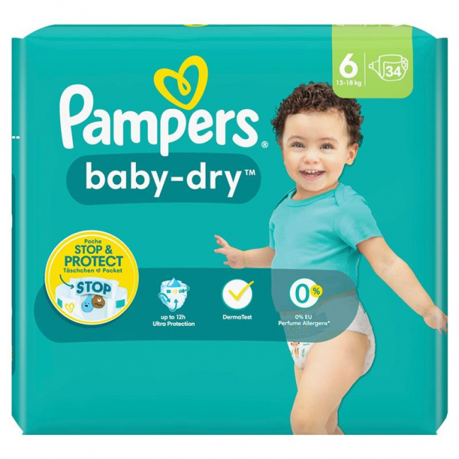PAMPERS Baby Dry Gr6 13-18kg Ext Lar Spar n