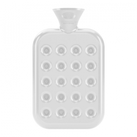 FASHY Wärmflasche 1.2l flach transparent weiss