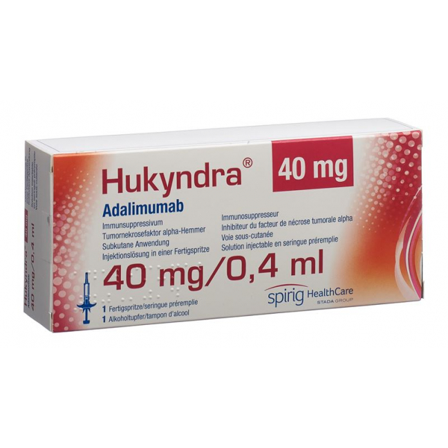 Hukyndra Inj Lös 40 мг/0,4 мл предварительно заполненный шприц 0,4 мл