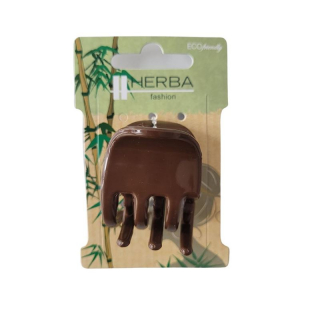 Экологически чистый зажим Herba 3,5см коричневый