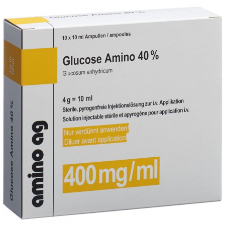 GLUCOSE Amino Inj Lös 40 % 10ml Amp