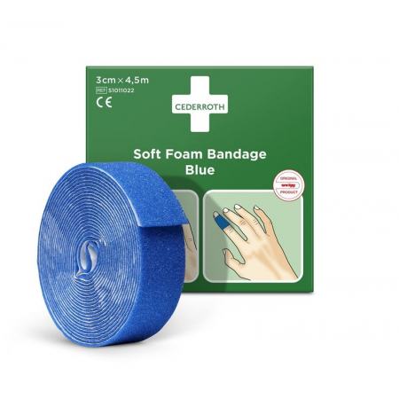 CEDERROTH Soft Foam Bandage 3cmx4.5m blau