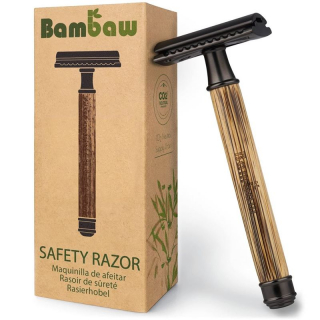 BAMBAW Bambus Sicherheits-Rasierer slim schwarz