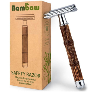 BAMBAW Bambus Sicherheits-Rasierer slim silber