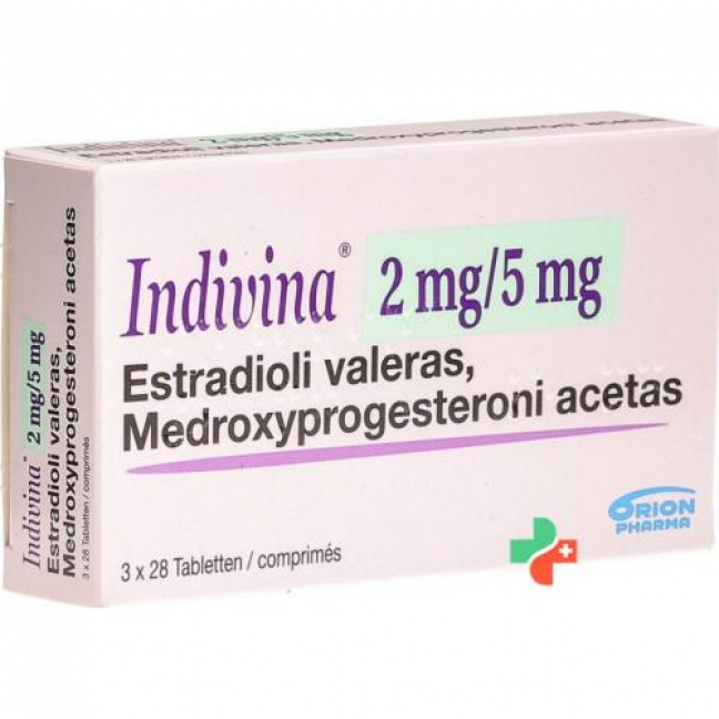 Индивина 2 мг / 5 мг 3 х 28 таблеток