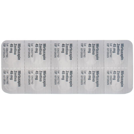 Миртазапин Зентива таблетки, покрытые пленочной оболочкой, 45 мг, 30 шт.