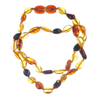 Selena's Baby Amber Necklace 32-34cm Multicol Oval