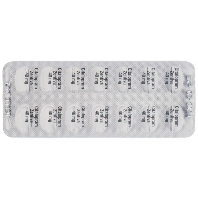 Циталопрам Зентива, таблетки, покрытые пленочной оболочкой, 40 мг, 28 шт.