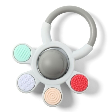 Babyono Ortho силіконове кільце для прорізування зубів і брязкальце 0M+