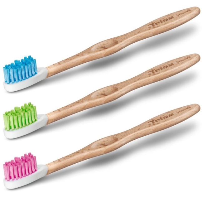 Trisa Natural Clean дерев'яна зубна щітка Young soft