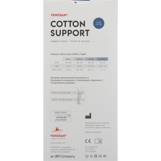 Носки Venosan COTTON SUPPORT A-D L белые 1 пара