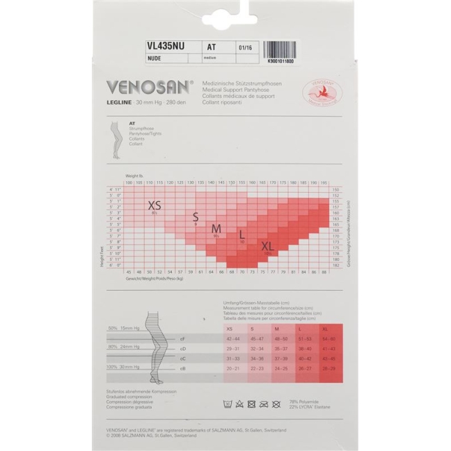 VENOSAN LEGLINE 30 A-T XS телесного цвета 1 пара