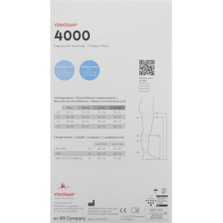 VENOSAN 4001 A-D KKL1 XL длинные открытые черные 1 пара