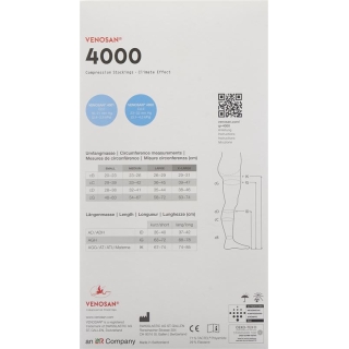 Venosan 4001 A-GH KKL1 XL длинные открытые черные 1 пара