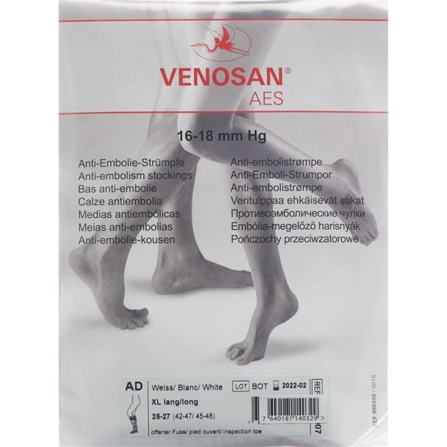 Venosan Aes Ad XL Long Open White 1 пара
