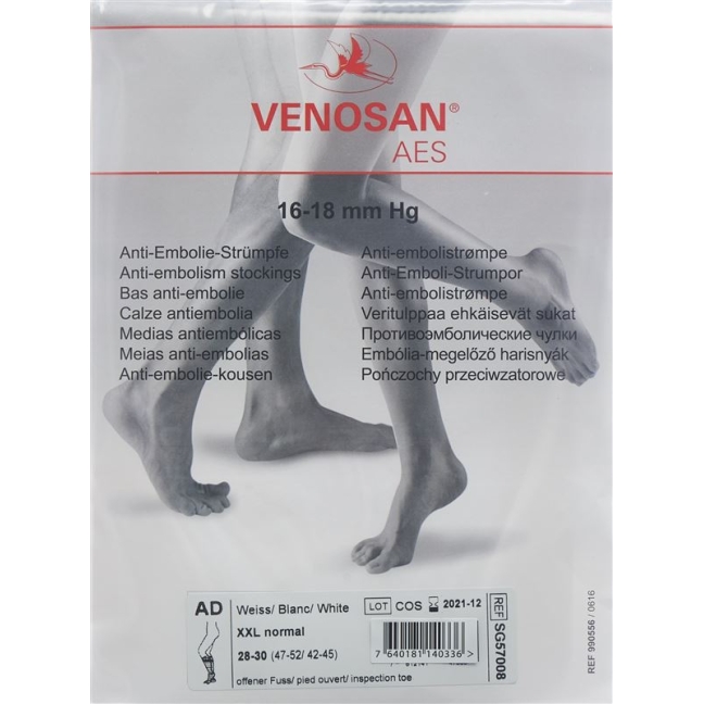 Venosan Aes Ad XXL Long Open Белый 1 пара