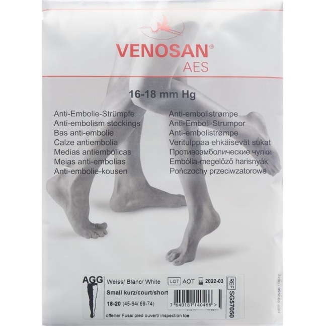 Venosan Aes A-gg S Short Open White 1 пара