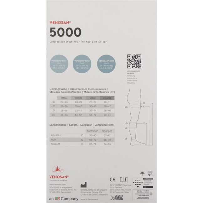 VENOSAN 5001 A-GH KKL1 L long cut mexico 1 пара