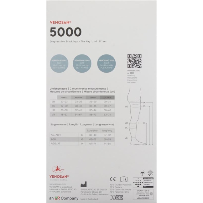 Venosan 5001 A-GHS KKL1 M короткий закритий mexi 1 пара