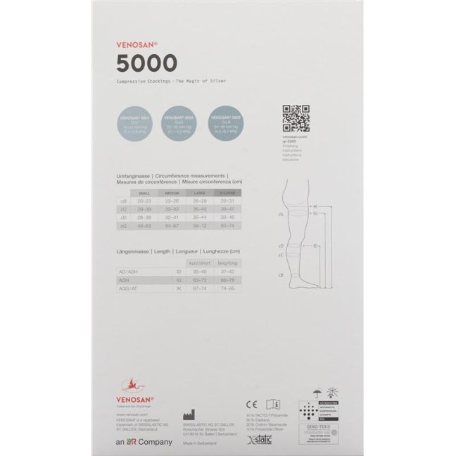 VENOSAN 5001 A-T KKL1 XL укорочений марок 1 пара