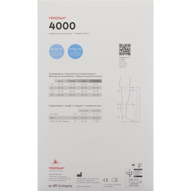 VENOSAN 4001 A-T KKL1 XL коротка мексі 1 пара