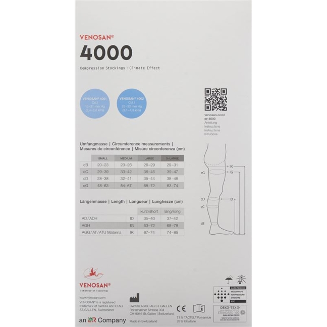 VENOSAN 4002 A-GH KKL2 L короткий відкритий марок 1 пара