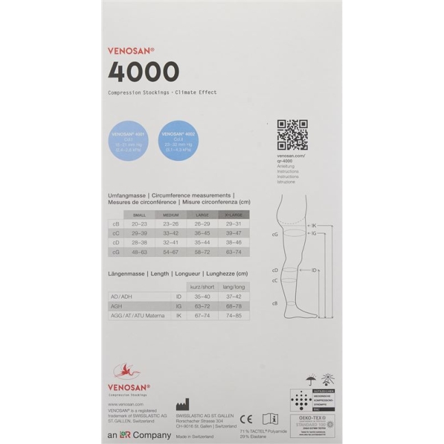 VENOSAN 4002 A-GH KKL2 S короткий закритий марок 1 пара