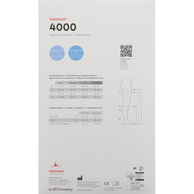 VENOSAN 4002 A-T KKL2 XL короткі закриті чорні 1 пара