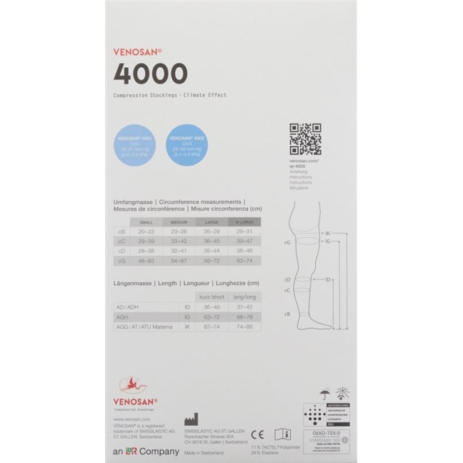 VENOSAN 4002 A-D KKL2 L короткий пісок 1 пара