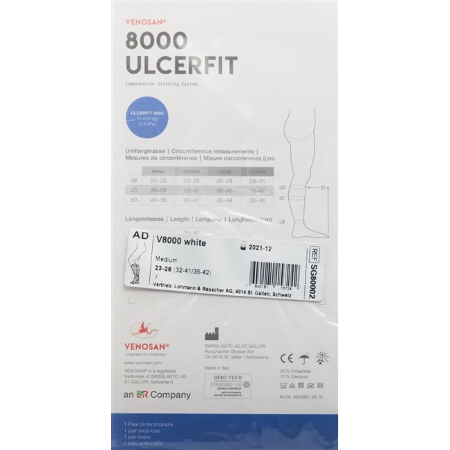 VENOSAN 8000 Ulcerfit A-D S 10 мм рт.ст. 1 пара