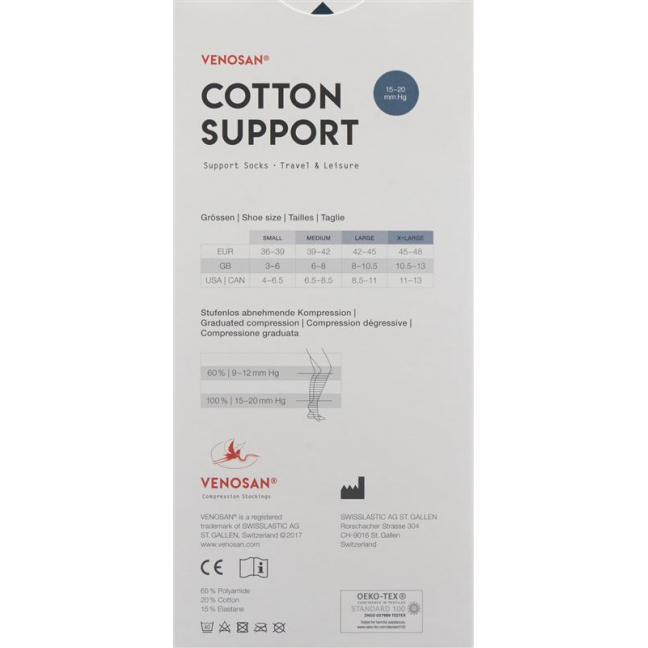 Venosan Cotton A-d Support Socks L Olive 1 Paar