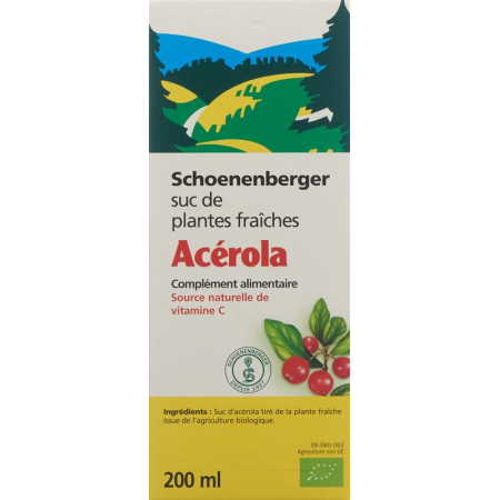 SCHOENENBERGER ацерола натуральный фруктовый сок органический
