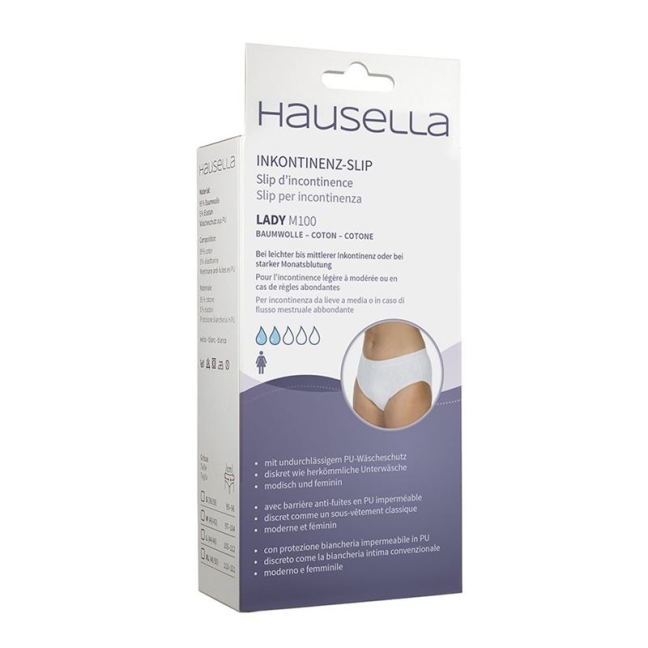 Труси при нетриманні Hausella Lady M100 S білі з бавовни з ПУ