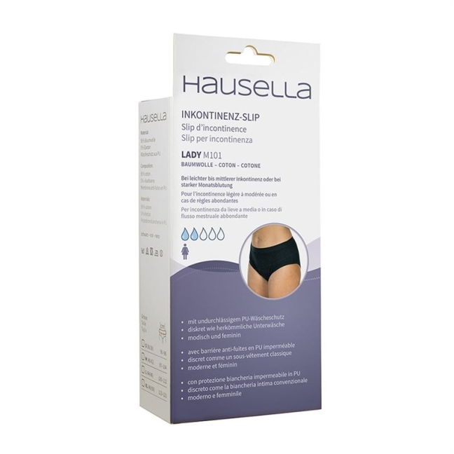 Труси Hausella при нетриманні Lady M101 XL чорні з бавовни