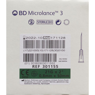 Инъекционная канюля BD Microlance 3 0,80х50мм зеленая 100 шт.