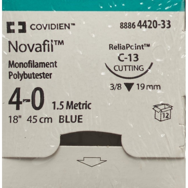 Novafil 45cm Blue 4-0 C-13 12 шт