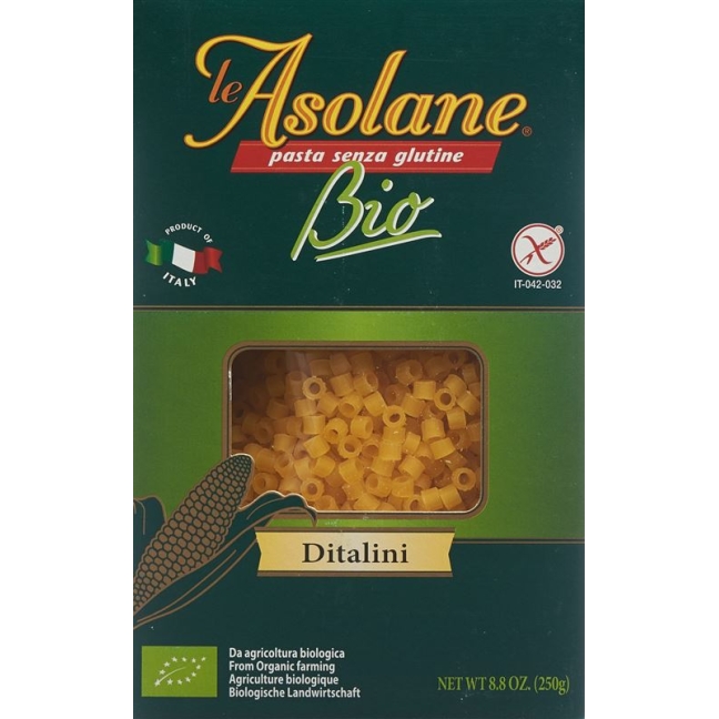 Кукурудзяна паста Le Asolane Ditalini без глютену 250 г