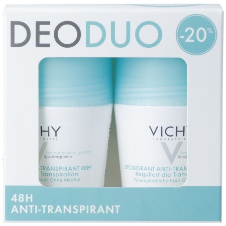 Vichy DeoDuo Anti-Perspirant 48H Roll-On 2x 50 мл