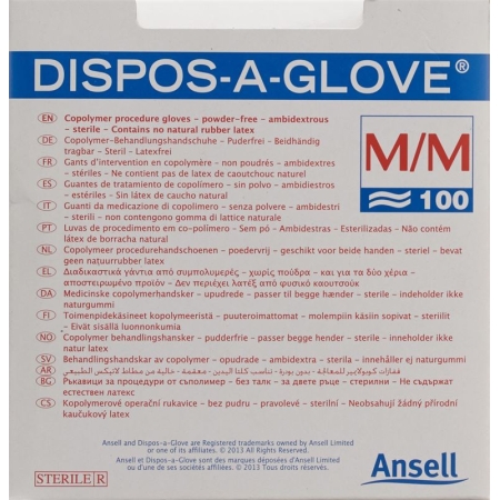 Рукавички Dispos A Glove U-hs Size M Sterile 100 X