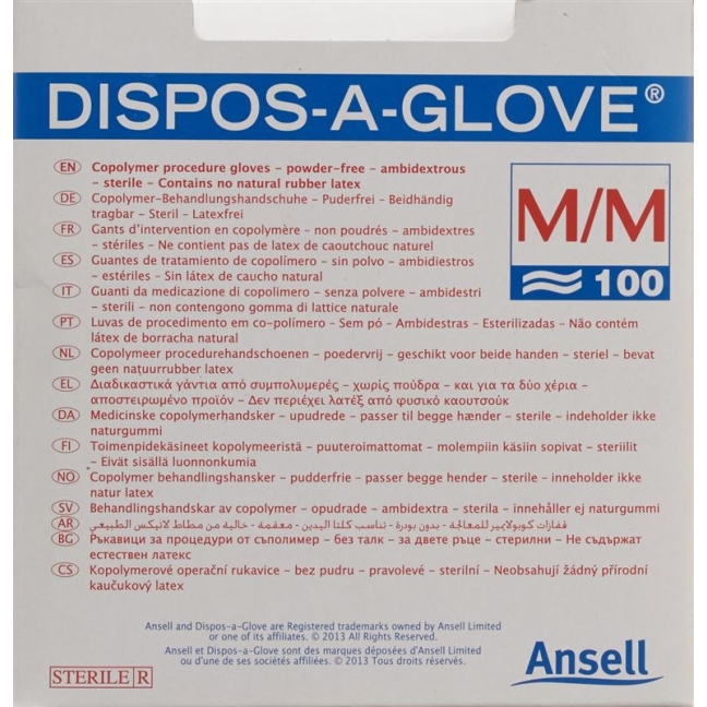 Рукавички Dispos A Glove U-hs Size M Sterile 100 X